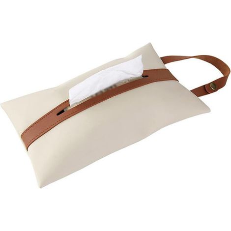 Diese rechteckige Box aus Karton/PU-Leder mit Zierstreifen eignet sich für Küchentheken, Esszimmer, Schminktische, Schlafzimmer, Nachttische und Schreibtische (beige).