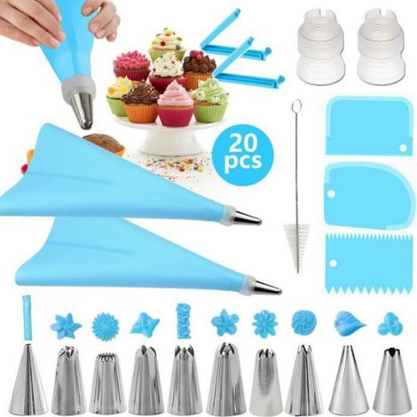 Set de douilles à pâtisserie en acier inoxydable, buses multiples pour décoration de gâteaux et cupcakes, outils DIY pour pâtisserie maison (1/4)
