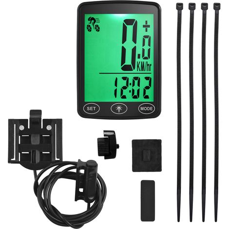 Wasserdichter Fahrradcomputer mit LED-Hintergrundbeleuchtung, Geschwindigkeitsmesser, Kilometerzähler, Kalorienzähler und Temperaturanzeige
