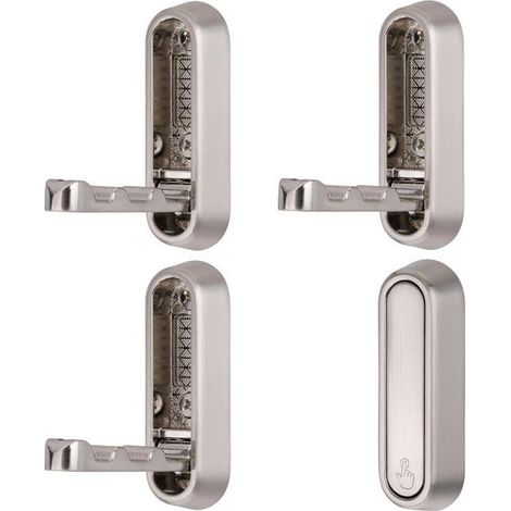 Lot de 4 crochets muraux pliables en alliage de zinc – nickel brossé, dissimulés et anti-corrosion (1/4)