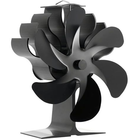 Ventilateur 6 pales pour poêle à bois, ventilateur de chauffage silencieux, accessoire poêle à bois, circulation air chaud pour grandes pièces (1/5)
