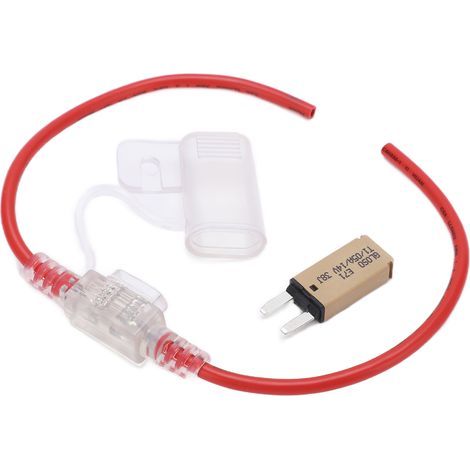 31.5cm Porte-fusible filaire auto 12AWG étanche avec fusible 5A à réarmement automatique, TPE+PVC pour camping-car, yacht, camion