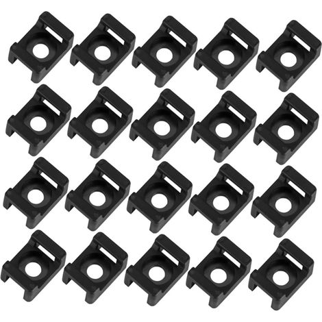 Organisateur de Câbles 20 Pièces en Nylon Noir, Clips de Fixation Montage de Câble, Format Pratique et Léger, Lot de 20, Usage Domestique