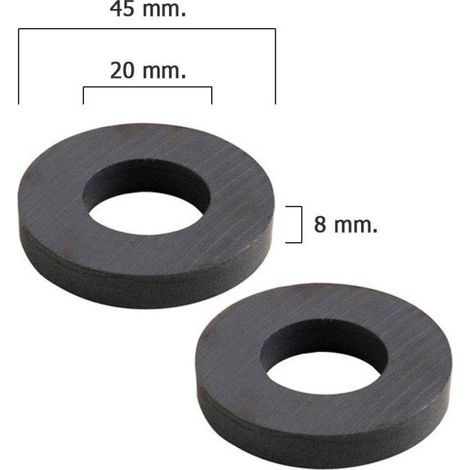Magnete Wolfpack Ferrite Anello Ø 45x20x8 mm. (Blister 2 Pezzi)