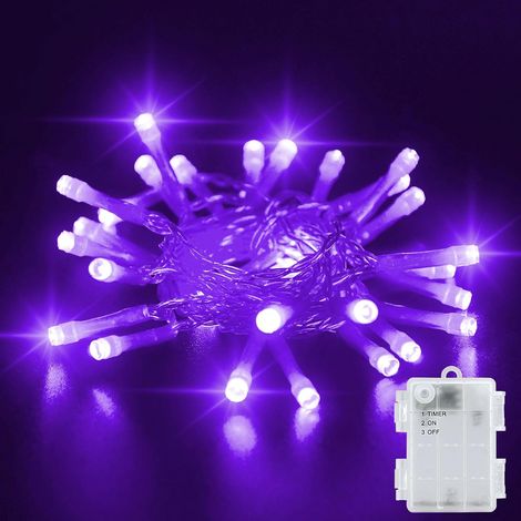 1 Guirlande LED Pourpre 3M, 30 LEDs, Fil Cuivre Flexible, Minuterie 6h, Étanche IP65, Intérieur Extérieur (1/5)