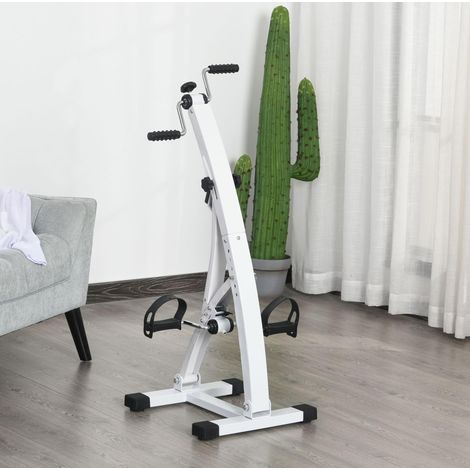 Pedalier brazos-piernas 41x42,5x100 cm de acero blanco, resistencia ajustable para mayores – MEUBLIV (1/5)