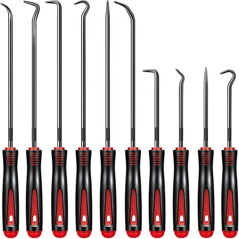10 Pieces Precision Hooks, Hook Kit Hook Tools and Precision Mechanical Screwdriver, Pick Tool Set and Hooks for Sealing Ring Hoses O-Ring (1/5)
