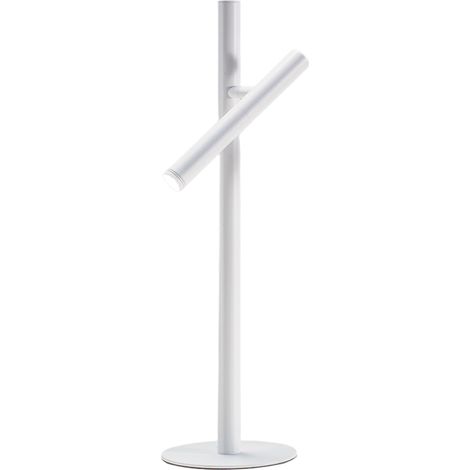 Lampada da Tavolo Gealuce GLS in Alluminio Bianco Opaco - Lume LED 5,4W Orientabile con Dimmer Push, 3000K, Fascio 25°, IP20 (1/3)