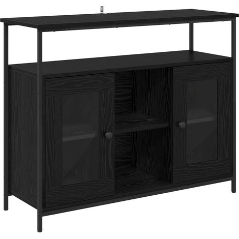 vidaXL Sideboard Black Oak 100 x 35 x 80 cm Engineered Wood