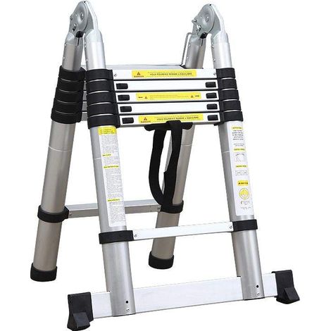 Varan Motors - DLT706B Scala / scaletta telescopica multiuso in alluminio altezza max 3,8 m dotata di 12 gradini