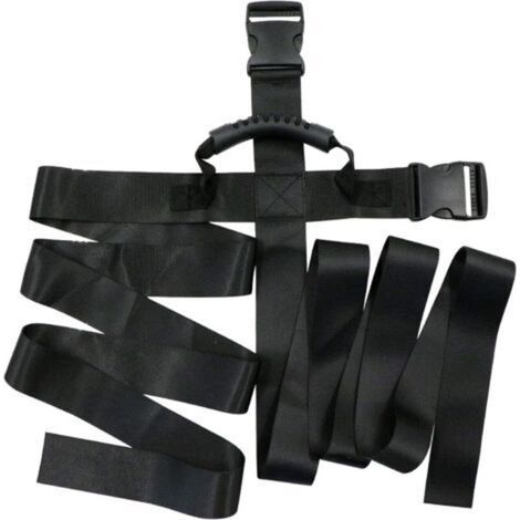 Sangle Transport Boîtes Réglable Meubles - 1 Ceinture de Déménagement Noire avec Poignées, Sangles de Levage pour Le Déplacer et Le Soulever, Convient pour Les Objets Lourds, Les caisses etc. (1/5)