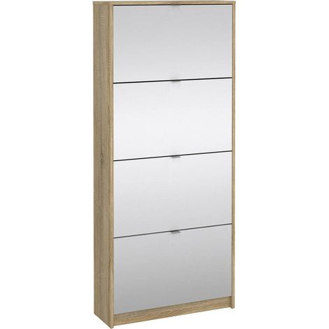 Scarpiera Aepytus, Mobile Portascarpe 24 Paia, 8 Vani, 24.05x70.3x162h cm Marrone Quercia