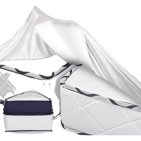 Puente para colchón, funda lavable, tecnología antideslizante, blanco. (1/2)