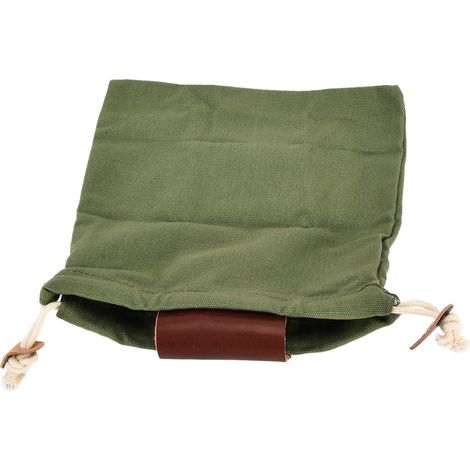 Sacoche de ceinture en cuir et toile pour cueillette de fruits, sac de récolte de camping, vert armée (1/5)