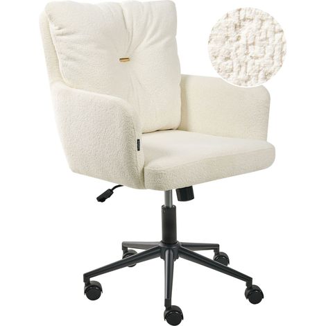 Sedia da ufficio in tessuto Boucle Bianco sporco Alpino