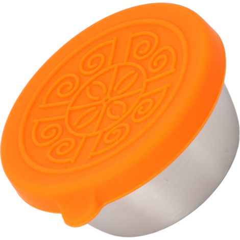 Récipients à condiments de 50 ml en acier inoxydable, petits pots à sauce portables et étanches avec couvercle, pour salons de beauté. Couvercle orange et pot en acier inoxydable 304. (1/5)