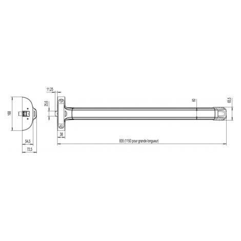 Anti-panique push bar 3 points haut et bas 1930 PREMIUM BM - ASSA ABLOY VACHETTE Blanc
