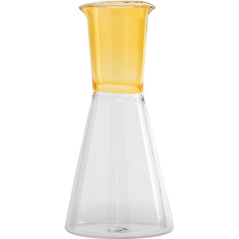 Zafferano Caraffa Bicolore Collezione Classy in Vetro Borosilicato Soffiato a Mano Giallo Oro e Trasparente per Tavola Elegante e Raffinata (1/3)