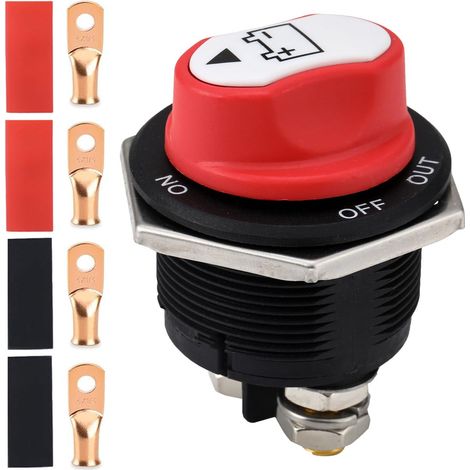 1PC 200A Car Battery Disconnect Switch,12V-24V Battery Main Cut-Off Isolator Switch,On-Off Power Battery Switches for Boat (1/5)