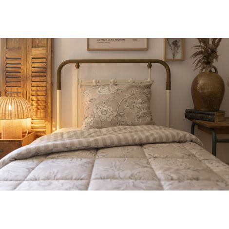 Couette "Nora" Réversible pour lit 1 place 100% Coton / 57 Fils/cm² l'Effet Papillon
