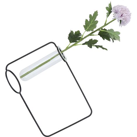 Lot de 3 tubes à essai suspendus transparents, vases hydroponiques muraux pour plantes d'intérieur, décoration maison noir (1/5)