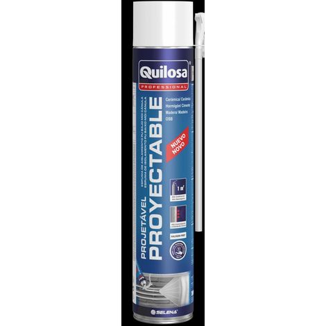 QUILOSA espuma poliuretano proyectable manual 700 ml , Espuma aislante monocomponente, lista para usar y autoadhesiva a base de poliuretano. El producto presenta un alto nivel de a