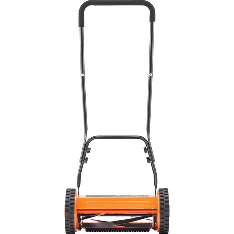 Tondeuse à pousser manuelle 40 cm, 5 lames, hauteur de coupe réglable 15-45 mm, avec bac de ramassage pour pelouses, allées et cours. (1/5)
