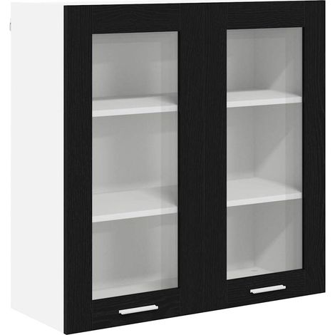 Mueble colgante con almacenamiento Roble Negro 80 x 31 x 80 cm vidaXL