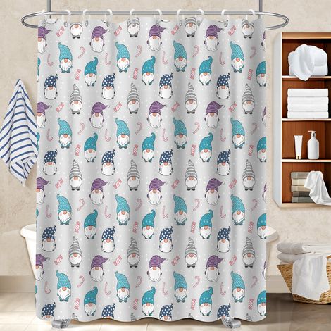 Kit rideau de douche en polyester 180x180 poids aux ourlets bâche de douche pour rafraîchir sa salle de bain (1/5)