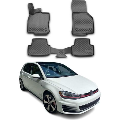 Tapis de Sol Compatible avec VW Golf 7 2012-2019 Caoutchouc TPE Noir