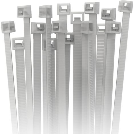 Confezione 100 Fascette Stringicavo Cablaggio Fissaggio Cavi Tubi Nylon Colore Bianco Dimensioni 200 x 3,5 mm - Diametro 4-4