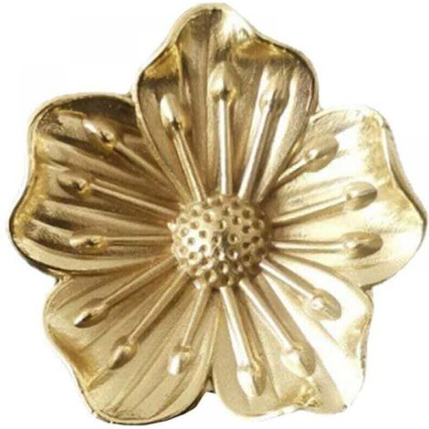 (6PCS) Flower Cabinet Handle Pull - Brass Cupboard Knobs Drawer Pull Knobs for Furniture Kitchen Cabinet Drawer (1/4)