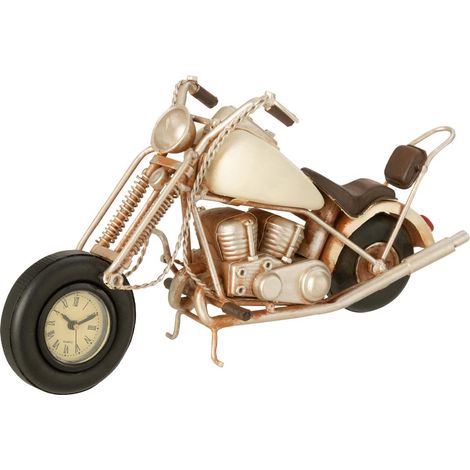 Moto Déco en Métal "Antique" 28cm Blanc Cassé (1/2)