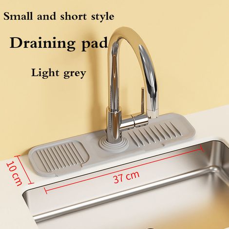 Protège-éclaboussures séchant pour robinet Tapis Gris clair lavabo - Cuisine/SDB (silicone, Court) (1/5)