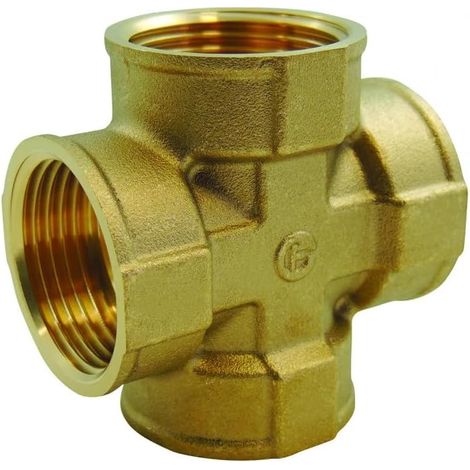 1 Croix Laiton 20x27 3/4 Pouces Filetage Femelle Pour Plomberie Eau Potable