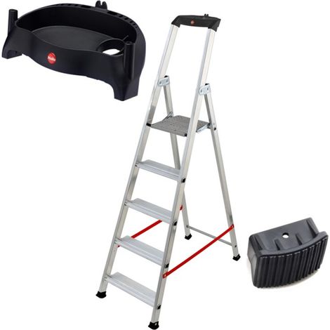 Ensemble HAILO Alu PRO de 1,2 m pour escabeaux, robuste et antidérapant.