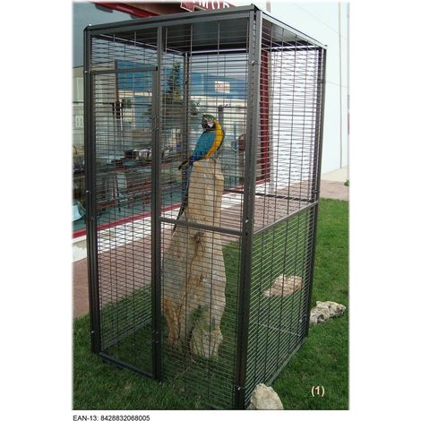 Volière pour perroquets 1m² – Acier non toxique – Hauteur 195 cm – Maille 3.4 mm – Système d'ancrage au sol – Accès facile avec porte – Imor (1/5)