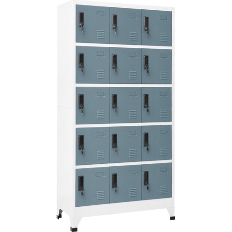 Armoire à casier Armoire de rangement Armoire d'ateliers Gris clair et gris foncé 90x40x180 cm Acier RTJEX394356 (1/5)