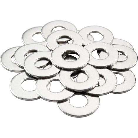 Rondelles Plates M10 - Lot de 20 - Acier Inoxydable 304 - Résistance Corrosion - Bricolage Auto Plomberie - 25x10x1,5mm (1/2)