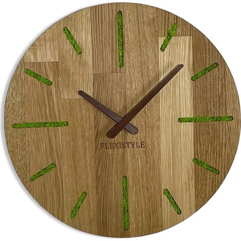 Wanduhr aus Holz „Flechtenmoos“ (1/5)