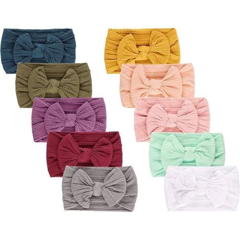 Bandeau cheveux pour bébé,Bébé Bandeaux, Super Soft Stretchy,pour Bébé Nouveau-né Filles,Bande de Cheveux Bébé Tout-Petit,10pcs-Ywey (1/4)