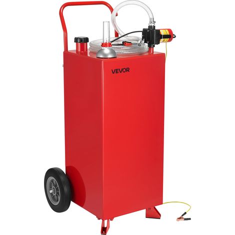 Bidon d'Essence et Diesel sur Roues, 113,5 L, Réservoir de Carburant avec Pompe Électrique, Tuyau 3 m, Chariot de Ravitaillement Stockage de Carburant pour VTT, Voiture, Tondeuse, Bateau, Moto (1/5)