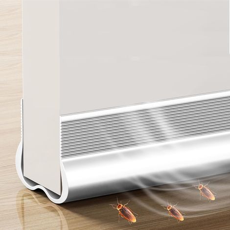 Cale-porte, joint de bas de porte recoupable de 91 cm (36 po), isolant sous porte, joint d'étanchéité, combleur d'interstices, insonorisant, blanc (1/5)