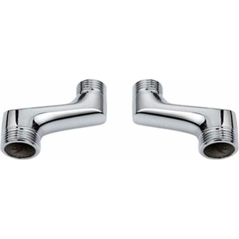 Raccord Contre Coudé Douche - Raccord Laiton Coudé Réducteur - Bras Pivotant Réglable - Raccord Mural Contre Coudé - Raccord Excentré 1/2 3/4 - Chrome A (1/5)