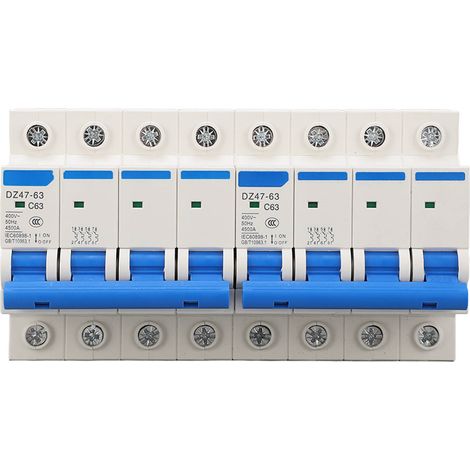 Disjoncteur miniature 4P 63A 400V, interrupteur de transfert automatique double alimentation, rail DIN, à fixation par encliquetage, avec verrouillage de sécurité (1/5)