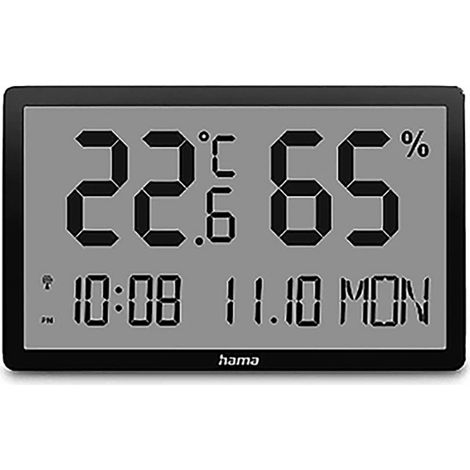 Hama Thermometer und Hygrometer "Lombok", digital, für innen, Schwarz Thermo-/Hygrometer  00222232