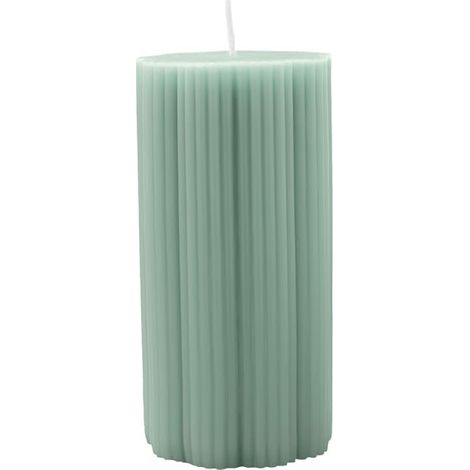 grosse bougie, dimensions : env. 7,5 15 cm, vert, bougie décorative de la forme caractéristique de Fleur, cire de couleur vive (paraffine) (1/2)