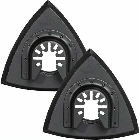 90 mm Dreieck-Schleifpads – Schleifpad für oszillierendes Multifunktionswerkzeug zum Holzschleifen, 2 Stück (1/3)