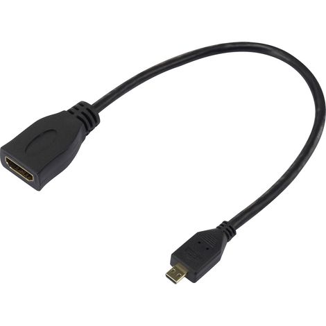 Raspberry Pi® SC0726 Adaptateur HDMI Raspberry Pi® [1x HDMI mâle C mini - 1x HDMI femelle] 10 cm bla