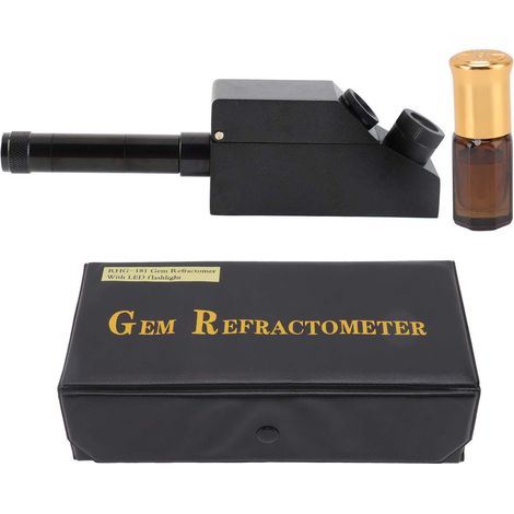 Refractomètre Gemmologique Portable - RHG-181 - Kit d'Identification de Pierres Précieuses avec Huile Réfractive et Lampe Torche (1/4)